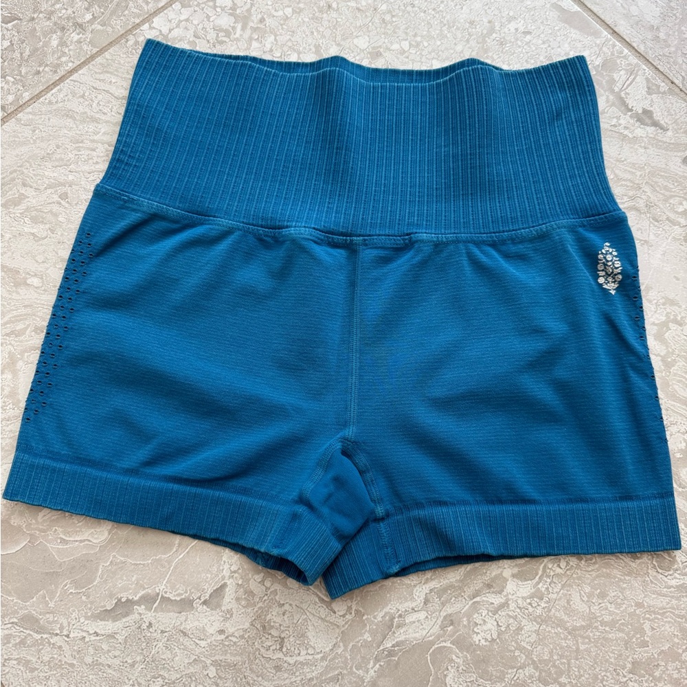 Free People Movement Good Karma Running Shorts in Blue, size XS/S
